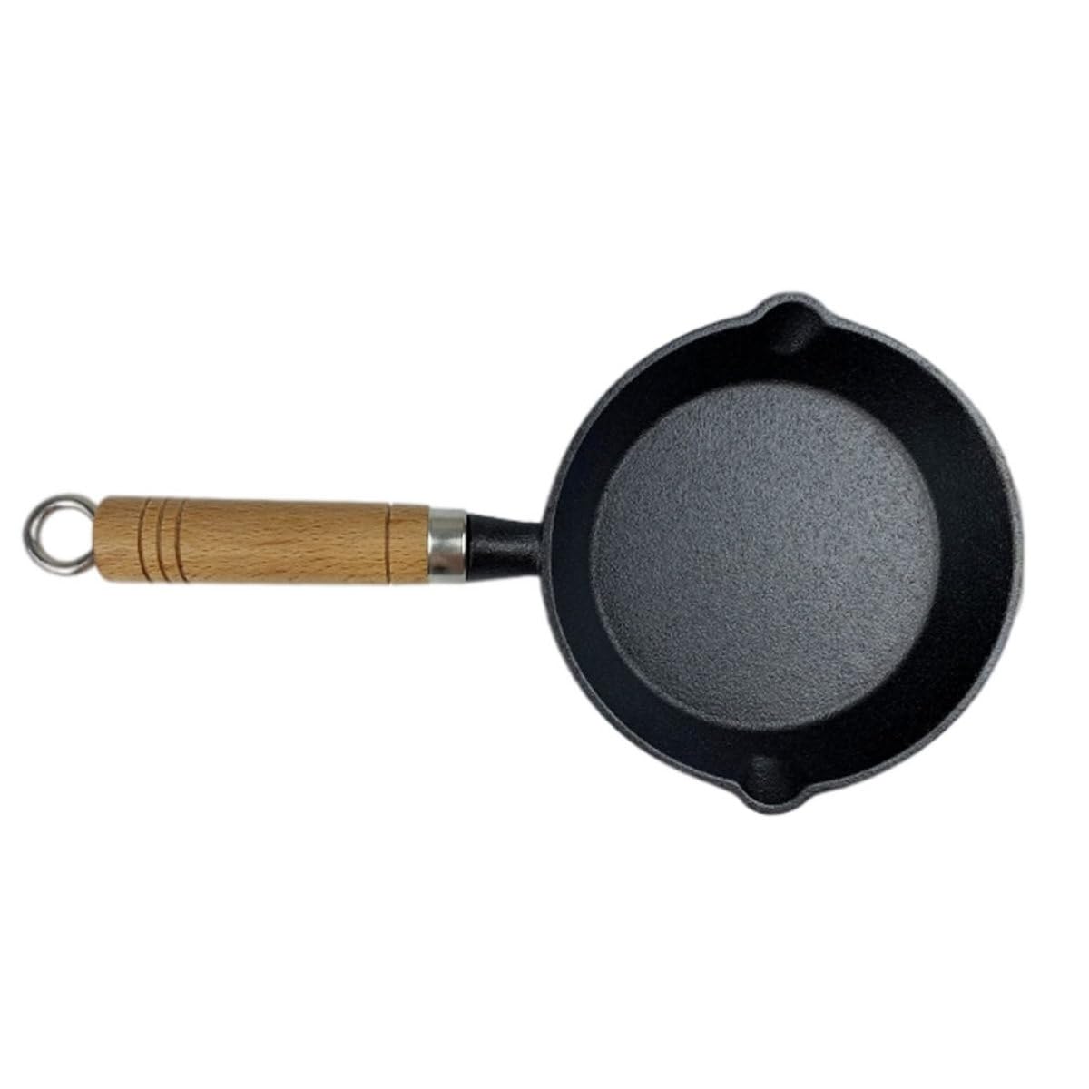 Kleiner Bratpfanne Multifunktional aus Eisen mit Glatter Oberfläche als Eierpfanne und Haushalts Kochpfanne in Schwarz für Backpacker und Picknick
