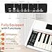 GLARRY Digital Piano Keyboard with Stand, Portable 88 keys Semi-Weighted Electric Piano with Pedal for Beginner, Bluetooth, Triple Pedals, Power Supply, 2 Speakers (White, Compact)