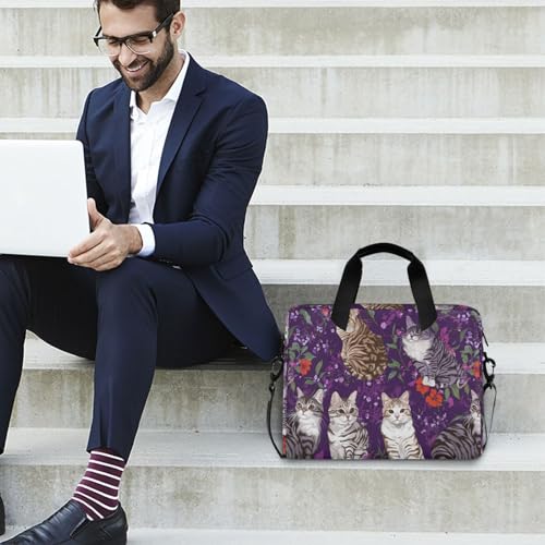 Funda para portátil 15.6 pulgadas con asa y correa morada miniatura 3