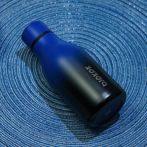 Image of BJPKPK Insulated Water Bottles, 12oz Stainless Steel Metal Water Bottle with Strap, BPA Free Leak Proof Jugs, Mugs, Flasks, Reusable Thermal Flasks for Sports & Travel, Blue Black