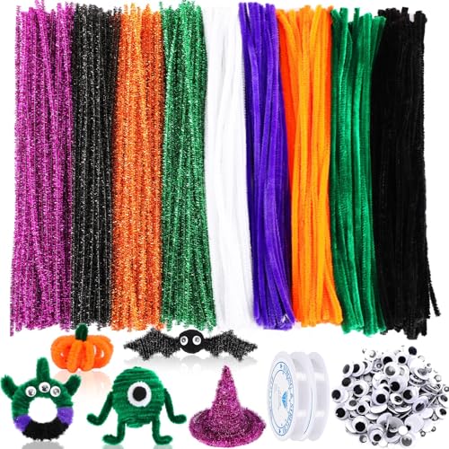 UPINS 570pcs Halloween Pipe Cleaners Craft Supplies Including 270pcs 9...