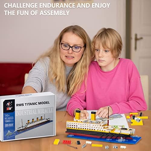 Seyaom Titanic Ship Model Building Block Sets, Micro Mini Blocks for Kids & Adults Gift(1860Pcs)