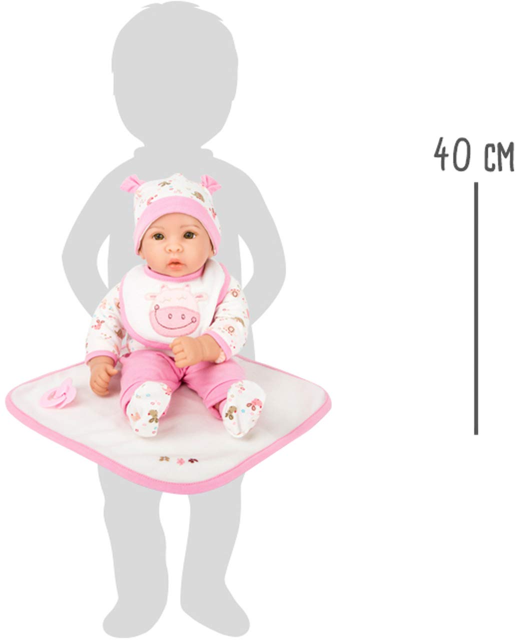 Small Foot doll Hanna incl. pull-out clothes, pacifier and soft blanket, for children aged 2 years and over, 11237 - Image 3