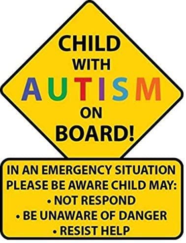 STICKY DUDE 1 pcs Child with Autism 7 inches Awareness Car Truck Decal Sticker. Alert Responders
