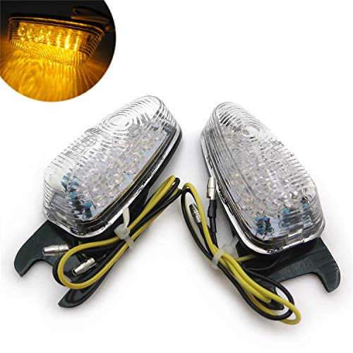 HONGK- Clear Flush Mount Motorcycle Led Turn Signals Blinker Lights Universal Bike [B01C0SUAMM]
