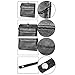 Badge Holder with Zip, Wisdompro 2-Sided PU Leather ID Badge Holder with 1 ID Window, 4 Card Slots, 1 Side Zipper Pocket and 1 Piece 20 Inch Leather Neck Lanyard Strap - Black (Horizontal)