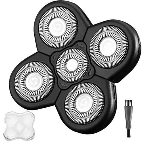 Image of Electric Shaver Replacement Head 5 Blades Replacement Shaver Head Blade 5 Heads Beard Electric Razor Shaver Head (Silvery)