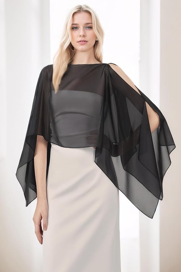 BABEYOND Damski szal szyfonowy - elegancki szal na imprezy, wesela, formalne wydarzenia