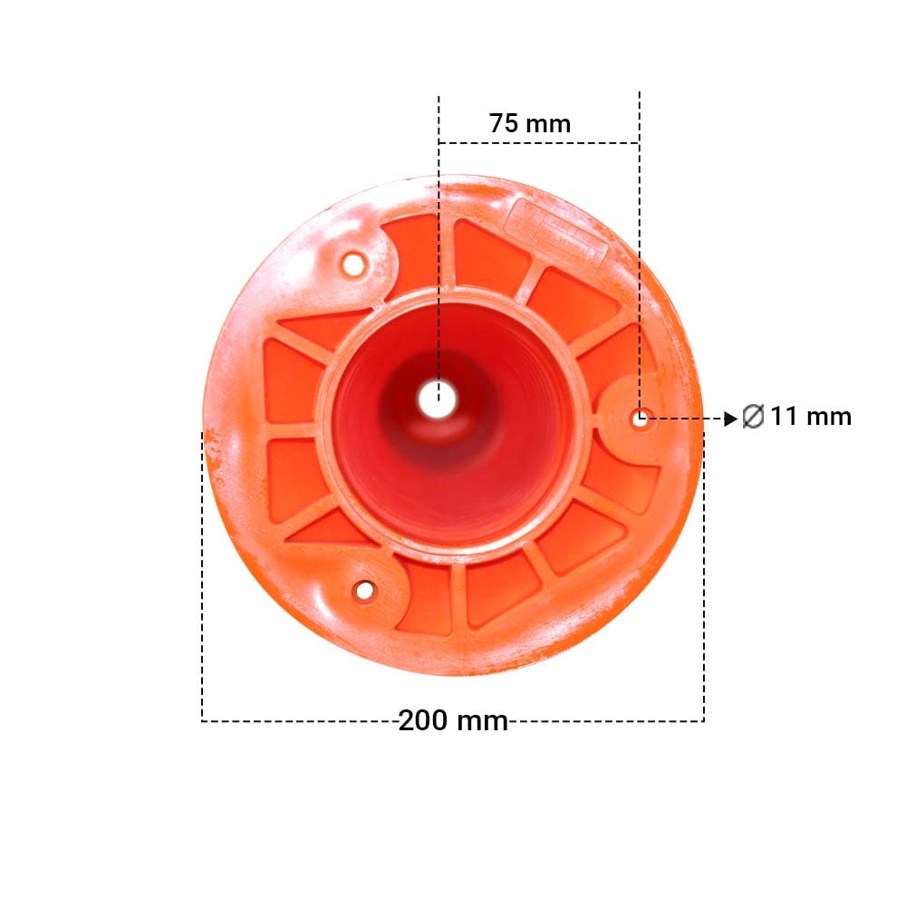 Poteau de signalisation pour la sécurité routière 100 x 8 cm | Guide flexible réfléchissant orange résistant aux chocs avec vis et ancrage à ressort incassable
