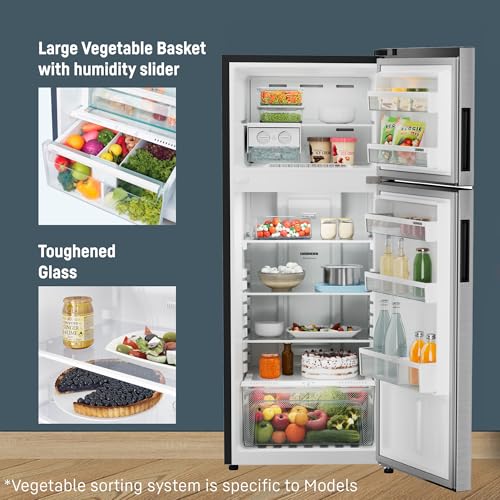 Image of Liebherr 245L 2 Star inverter, Hot to Cool, Pocket Handle, Frost Free Double Door Refrigerator, 20 Years Warranty on Compressor, Freezer 51 L, Vegetable Organiser, Silver steel (2024 Model)