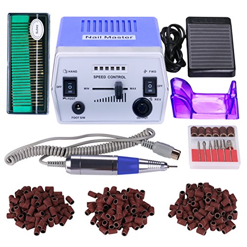 30000RPM Pro Electric Nail Drill Manicure Pedicure Acrylics Gel Salon Art Tool Set Kit with Sanding Band Accessories (Grace Purple)