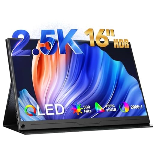 UPERFECT Portable Monitor 2K 16 Zoll, Tragbarer Monitor QHD 2560 * 1600 IPS Mobiler Monitor mit Protective Case HDMI Type-C für Laptop, PC, MAC, Phone, PS4, VESA-kompatibel