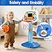 Toddler Basketball Hoop Indoor for Age 1-3, Kids Basketball Hoop with Led Light Scoreboard, Adjustable Basketball Goal with 3 Balls, Outdoor Sport Toy for 1 2 3 4 Year Old Baby Boy Girl Birthday Gift