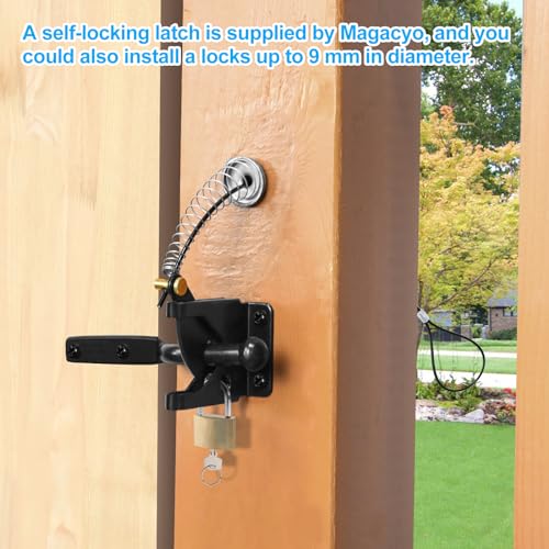 Image of Fence Gate Kit Gate Hardware with Gate Latch - Updated 90 Degree Right Angle Gate Hinges - Anti Sag Gate Kit - Gate Corner Brace Bracket (1 Set)
