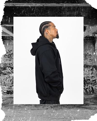 FB County Zip-Up Heavyweight Hoodie for Men - Unisex Oversized Cotton-Poly Fleece Jacket w/Metal Zip & Pockets2