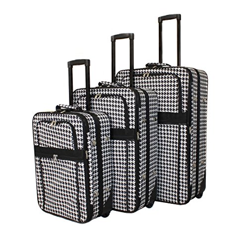 Buy World Traveler Houndstooth Expandable Upright Luggage Set, Black