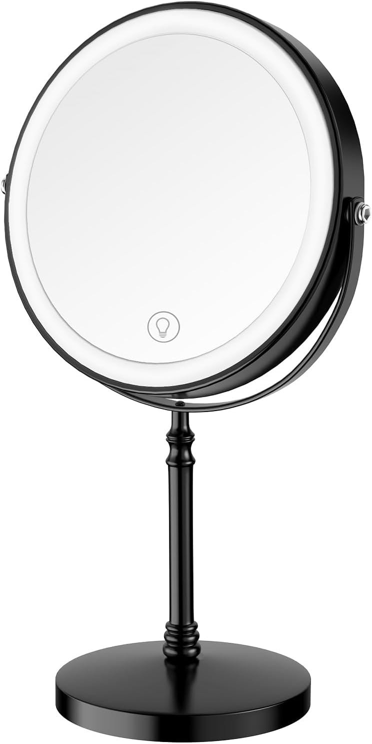 8 Inch Lighted Makeup Mirror With Magnification - 1X/10X Double Sided, 360° Swivel, Cordless, 52 LED, 3 Light Modes - View #4