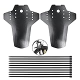 2PCS Mountain Bike Fender MTB Mud Guard, Adjustable Carbon Fiber Bicycle Mudguard Front + Rear Fender Set Compatible with 26'/27.5'/29' Waterproof Mountain Bike Mud Guards, Easy to Install