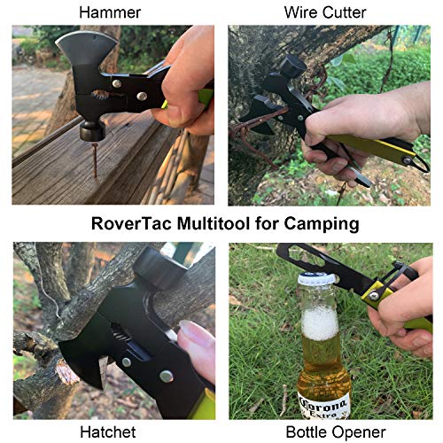 RoverTac Multitool Camping Accessories Survival Gear and Equipment 14 in 1 Hatchet with Knife Axe Hammer Saw Screwdrivers Pliers Bottle Opener Durable Sheath Gifts for Men Women - Thumbnail 3