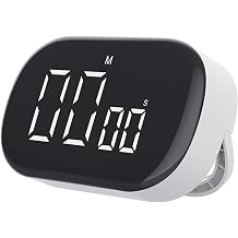 Digital Kitchen Timers, Large LED Display Timers Magnetic Countdown Countup Timer Reminder for Cooking Fitness Baking Studying Teaching, Easy for Kids and Seniors DT02, White