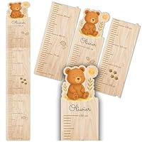 Personalized Teddy Bear Growth Chart Baby Shower Gift Growth Chart Wooden Growth Chart Wall Nursery Decor Height Chart for Kids
