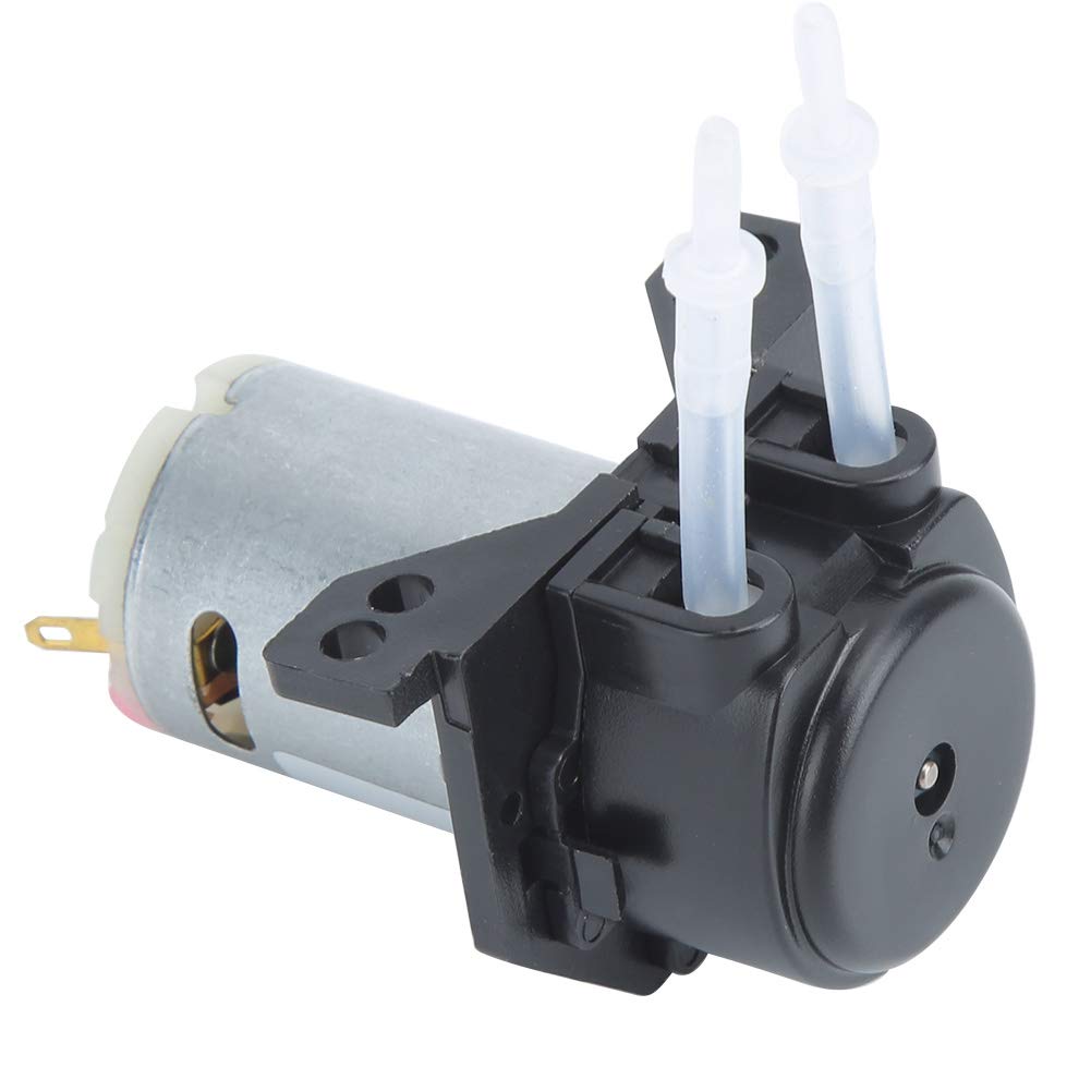 Garden Multi Functional Mini Right Angle 12V DC Peristaltic Liquid Pump Dosing Pump Hose Pump Black Blue Good Sealing Performance, Stable and relieved Snap on Design for Experiment (Black)