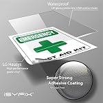 ISYFIX Stickers Trousse de premiers soins d'urgence pour la maison, les écoles & Entreprises - paquet de 6 4x5 1 cm - Vinyle autocollant haut de gamme, stratifié UV, Météo, rayure, eau et résistance au faux, intérieur & Extérieur