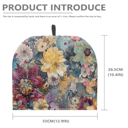 Image of Hudotybom Boho Floral Tea Cozy for Teapot - Insulated Large Teapot Cover to Keep Warm Tea Kettle - Machine Washable Coffee Pot Cloth - Kitchen Home Decorations