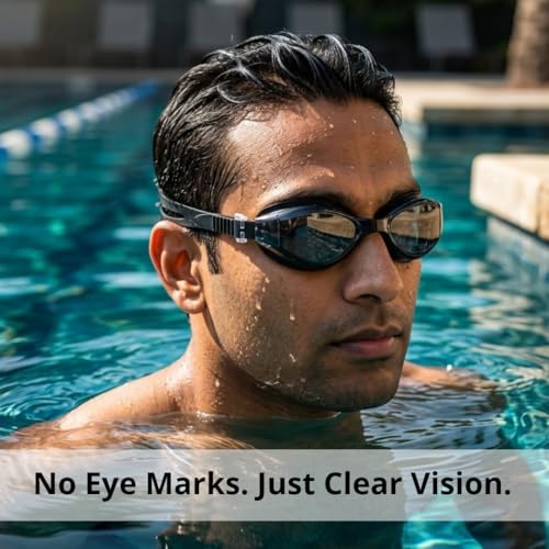 Image of BURNLAB Swimming Goggles with Power Lens for Clear Underwater Vision, Adjustable Fit, Unisex (Black PW 1.5)