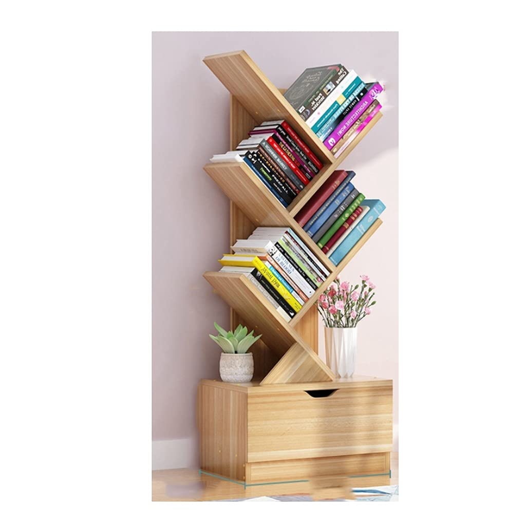 Meuble bibliothèque arbre en noyer foncé : étagère de salon design