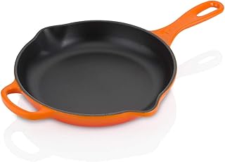 Le Creuset Padella Signature a Doppio Becco in Ghisa, Rotonda, Ø 23 cm, Adatta a Tutte le Fonti di Calore incl. Induzione, 1,93 kg, Arancione