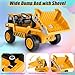 Hikole Ride on Dump Truck for Kids, Electric Cars with Remote Control, Dump Bed, Shovel, Bluetooth, Music Player, Ride on Construction Vehicles for Kids 4-8, Yellow