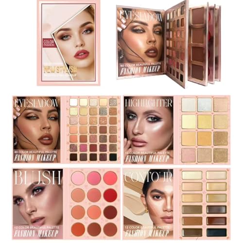 Miss Demi All In One Makeup Palette Set, Eyeshadows+Highlights+Blushes+Contours+Lipstick for Complete Beauty Looks, Neutral Cream & Powder, Crease-Proof Wear,...