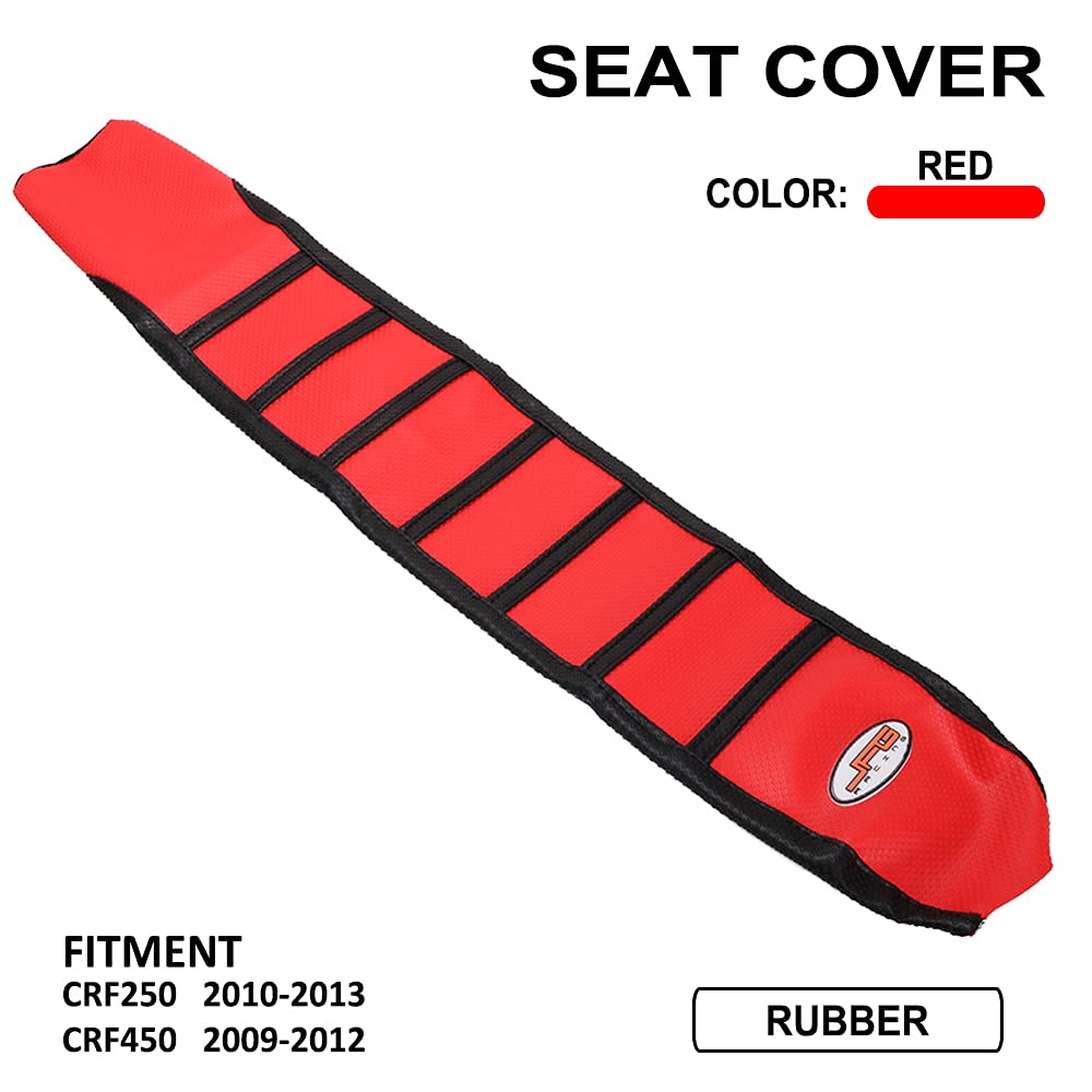 YSMOTO Motorcycle Gripper Seat Cover Rubber Soft Skin Covers for CRF250R 2010-2013, CRF450R 2009-2012 Dirt Bike Off Road, Red