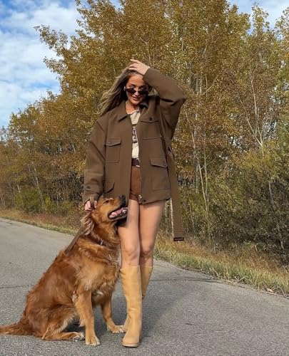 Image of Women's Knee High Riding Boots Round Toe Side Zipper Chunky Block Heel Tall Boots Comfortable Pull on Wide Calf Boots