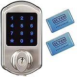 SCYAN D2 Touchscreen Keypad Deadbolt with Key Fob Access, Satin Nickel