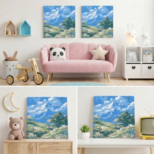 Image of HASTHIP Paint by Numbers Kit Framed 20 x 20 cm Acrylic Painting Set