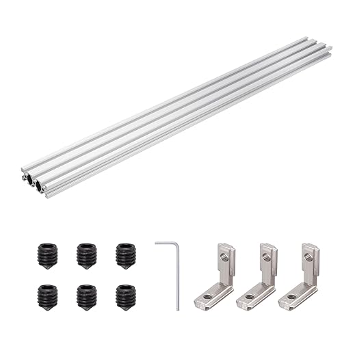 QNK 1pc 600mm (23.6") Sliver V Slot 2060 extrusión de aluminio estándar europeo anodizado riel lineal para piezas de impresora 3D y CNC DIY en forma