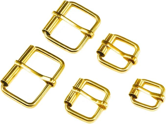 Swpeet 50Pcs 5 Sizes 1/2" 3/4" 1" 5/4" 5/8" Multi-purpose Metal Roller Buckle Ring Assortment Kit for Hardware Belt Bags Ring