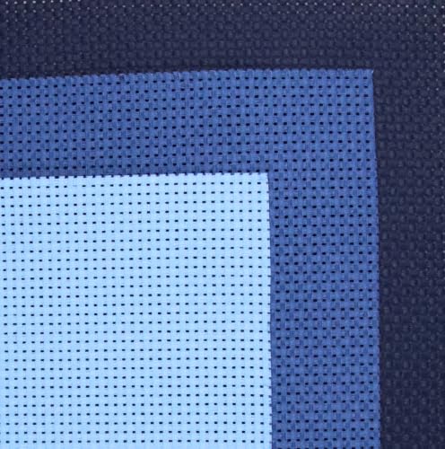 Image of KCS 3 pc of 15 inch x 18 inch(38cmx45cm) 11 Count Cross Stitch Cotton Aida Cloth Needlework Rolled Fabric Box,11CT,Light Blue+Jeans Blue+Navy Blue