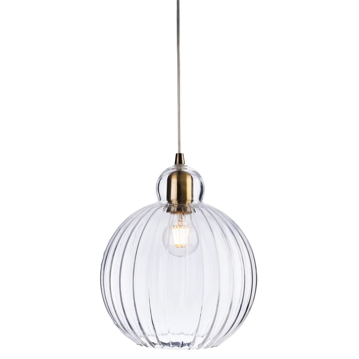 FirstlightVictory Pendant, Antique Brass with Clear Glass