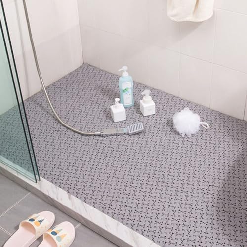 Tapis de douche carré antidérapant pour douche intérieure, coussin modulaire emboîtable, anti-moisissure, tapis de carrelage découpable, tapis de bain lavable, épissure (gris, 4)