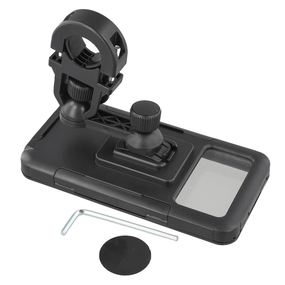 Soporte Teléfono para Moto Impermeable con Sujeción 4 Brazos Base Estable para Manillar Funda Antivibración Bicicleta Motocicleta
