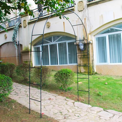 Green Iron Pergola Arbor Practical, 7.9 Feet High x 4.6