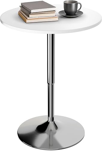 Athena Collection Mesa redonda de bar de 27.5 a 36 pulgadas de altura ajustable, mesa de cóctel de altura de barra con base de metal giratoria, mesa