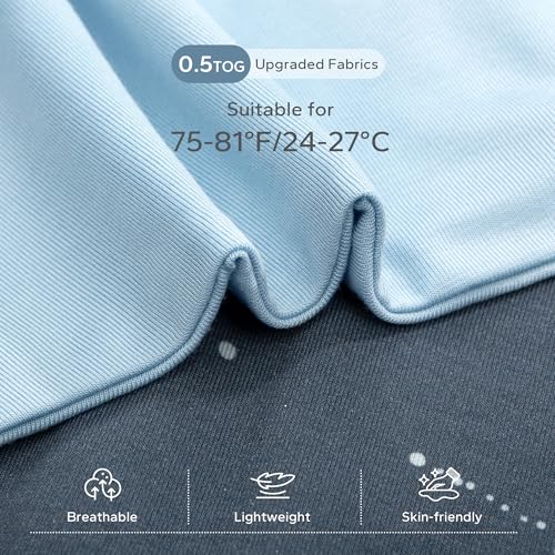 Image of ZIGJOY Swaddle Sleep Sack 3-6 Months, 0.5 Tog Baby Wearable Blanket | Rayon Made From Bamboo, Soft & Cool & High Stretchy. 2-way Zipper for Easy Diaper Changes. Long Sleeves Allow Self-soothing
