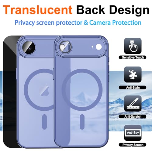 Image of for iPhone Air Case with Privacy Screen Protector, Light Blue