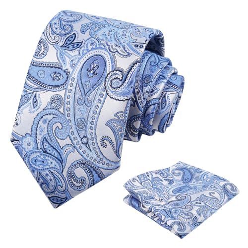 Image of Alizeal Mens 3.15'' Vintage Paisley Tie Pocket Square Set