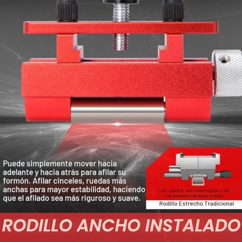 Miniatura 3 de Guía De Afilado Para Cinceles Y Aviones, Plantilla De Afilado De Cincel Con Tornillos De Refuerzo Superior, Guía De Kit De Afilado De Cinceles Con Rueda De Rodillo Extendida, Adapta 0-6.7cm