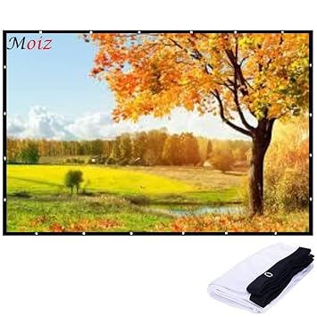 [Upgraded] MOIZ 82 Inch- 6Ft x 3.4Ft (Anti-Creased) (Foldable) (Anti-Light) 16:9 4K Eyelet HG Projector Screen (Width 182.88 cm x 104.14 cm Height)
